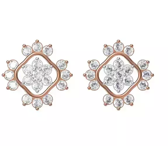 Women Diamond Earrings STL FBX JCD Details