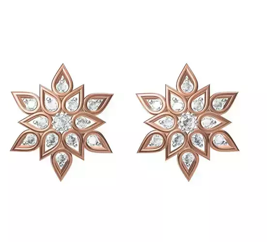 Women Diamond Earrings STL FBX JCD Details