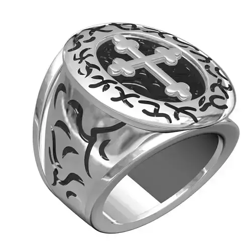 Classic Cross Signet Ring for Men