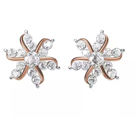 Women Diamond Earrings STL FBX JCD Details