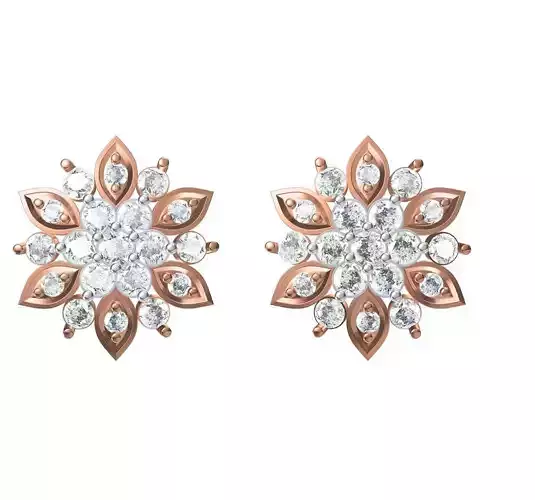 Women Diamond Earrings STL FBX JCD Details