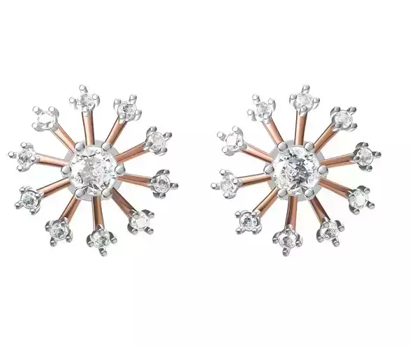 Women Diamond Earrings STL FBX JCD Details