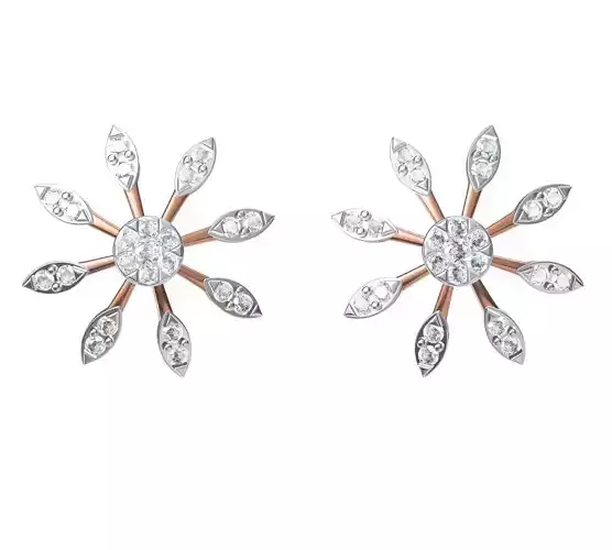 Women Diamond Earrings STL FBX JCD Details