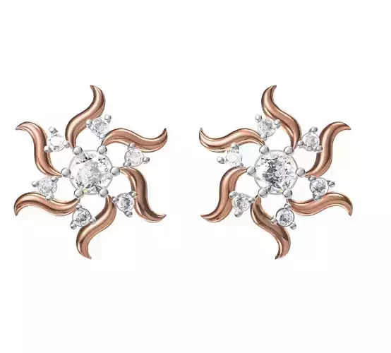 Women Diamond Earrings STL FBX JCD Details