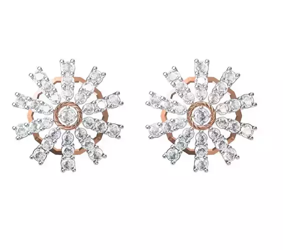 Women Diamond Earrings STL FBX JCD Details