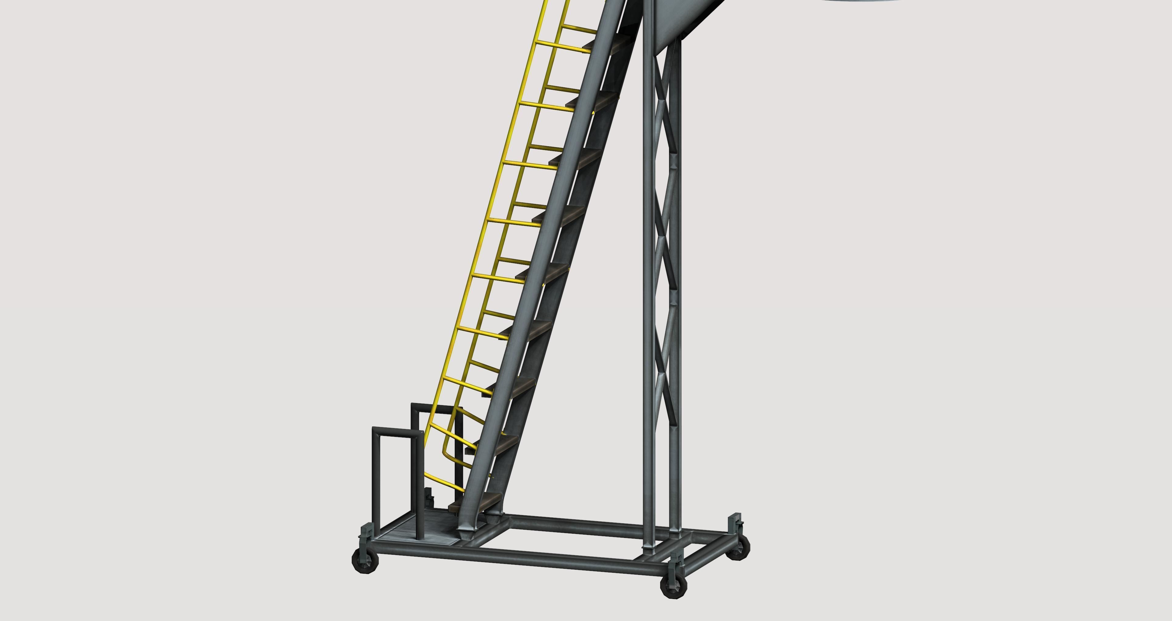 Industrial Mobile Cantilever Work Platform Low-poly 3D model_2