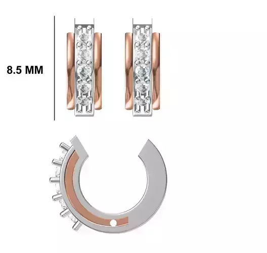 Women Diamond Earrings STL FBX JCD Details