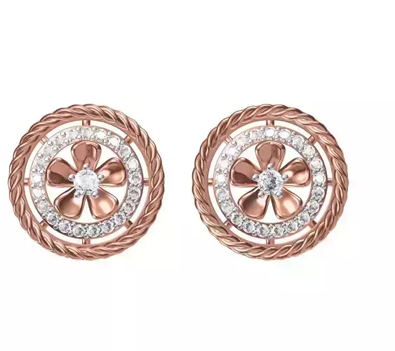 Women Diamond Earrings STL FBX JCD Details
