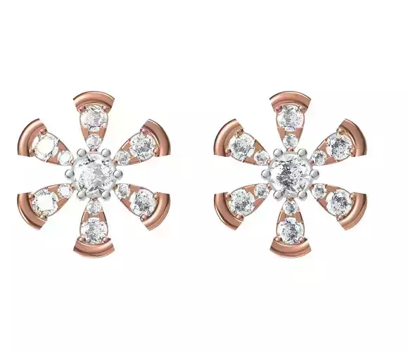 Women Diamond Earrings STL FBX JCD Details