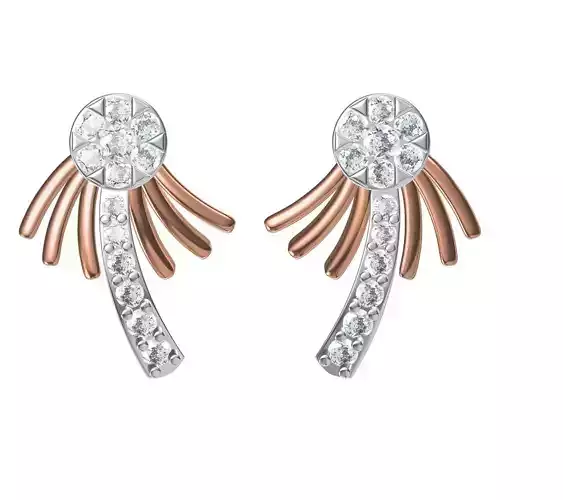 Women Diamond Earrings STL FBX JCD Details