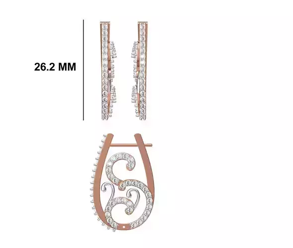 Women Diamond Earrings STL FBX JCD Details