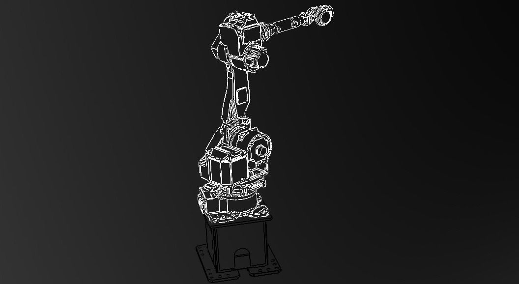 Nachi MC50 Robot W Stand Free 3D model_2