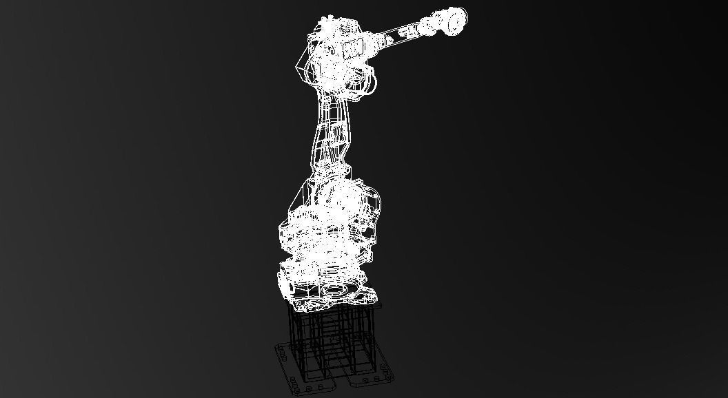 Nachi MC50 Robot W Stand Free 3D model_4