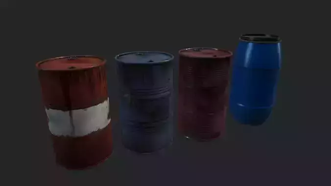 Barrels Low-poly 3D model