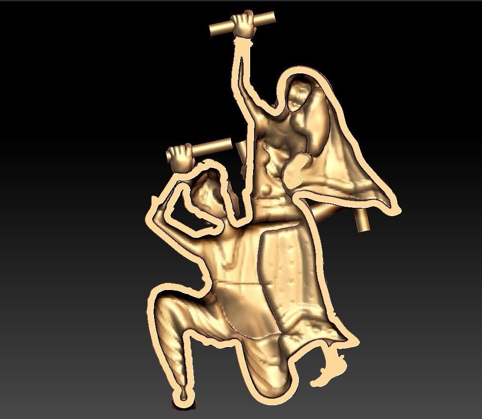 DHANDIYA DANCE PENDENT 3D print model_3