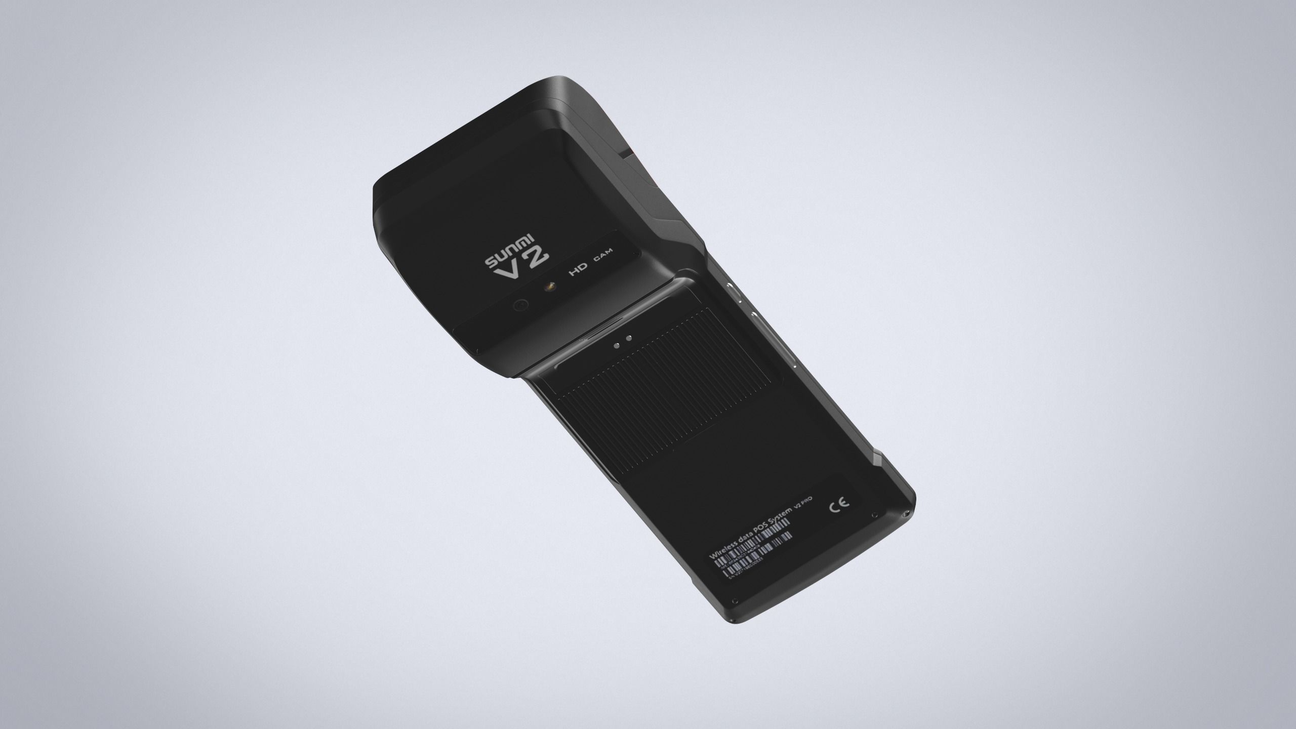 Card terminal POS sunmi v2 display  HD 3D model Low-poly 3D model_9