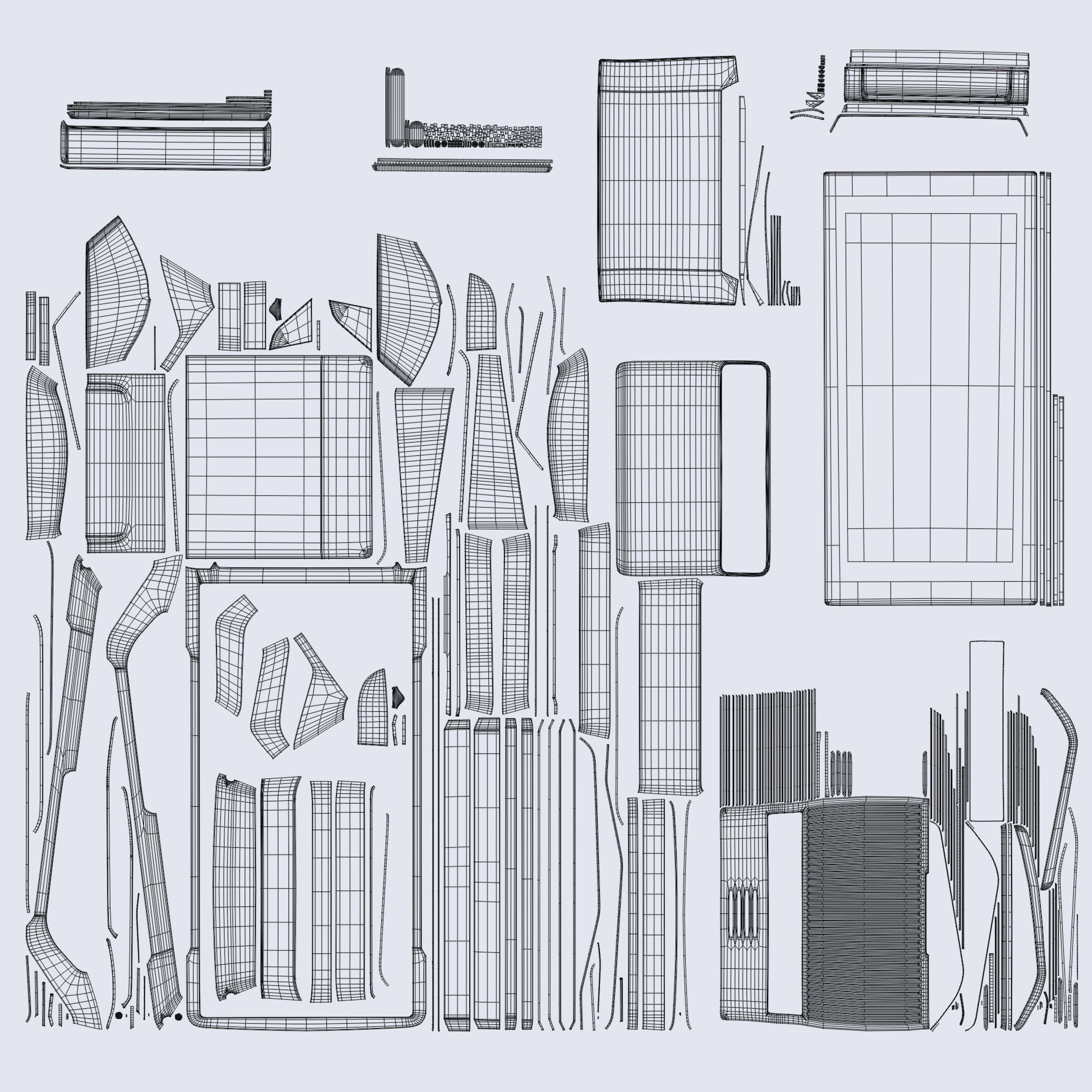 Card terminal POS sunmi v2 display  HD 3D model Low-poly 3D model_20
