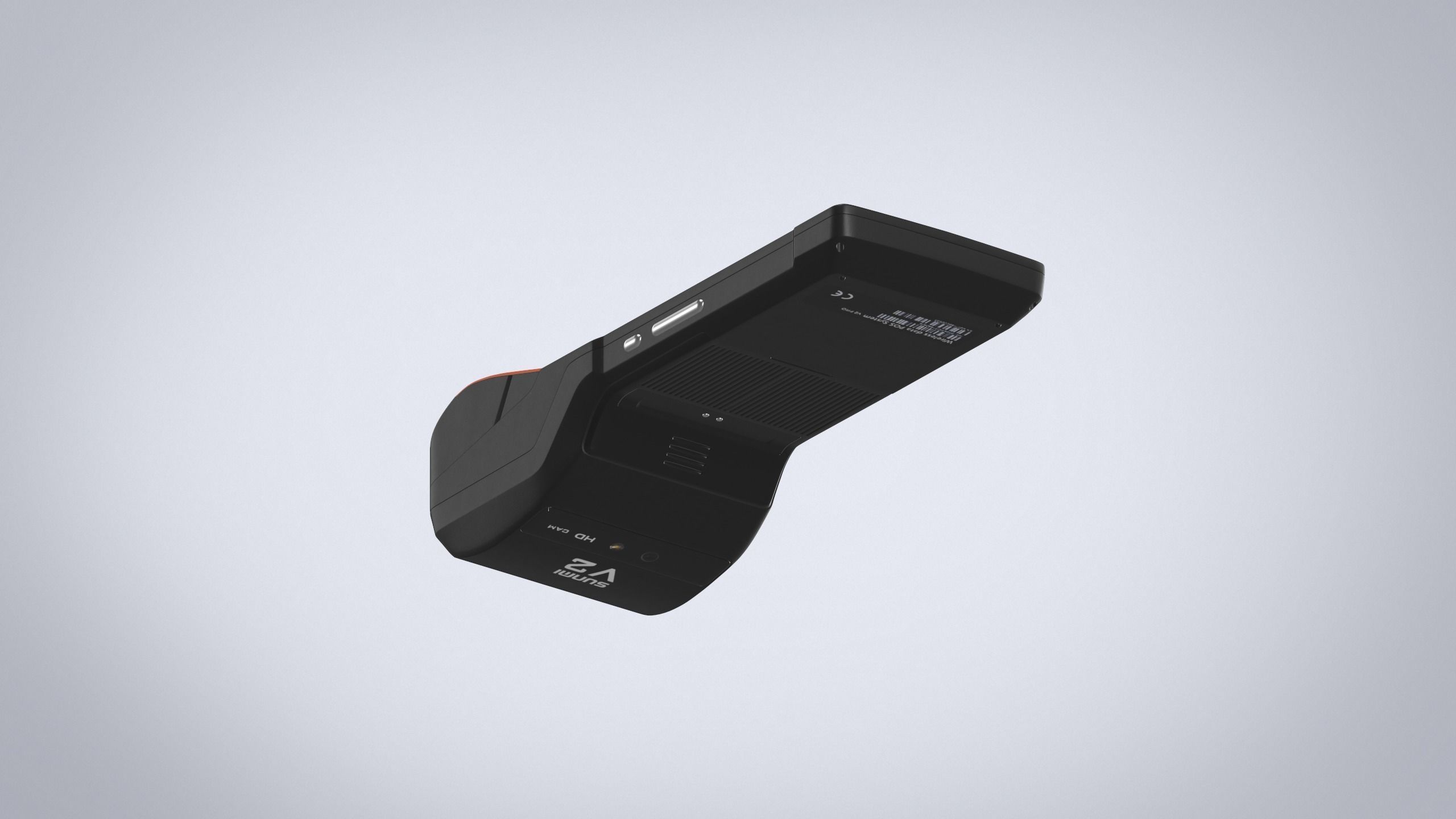 Card terminal POS sunmi v2 display  HD 3D model Low-poly 3D model_10