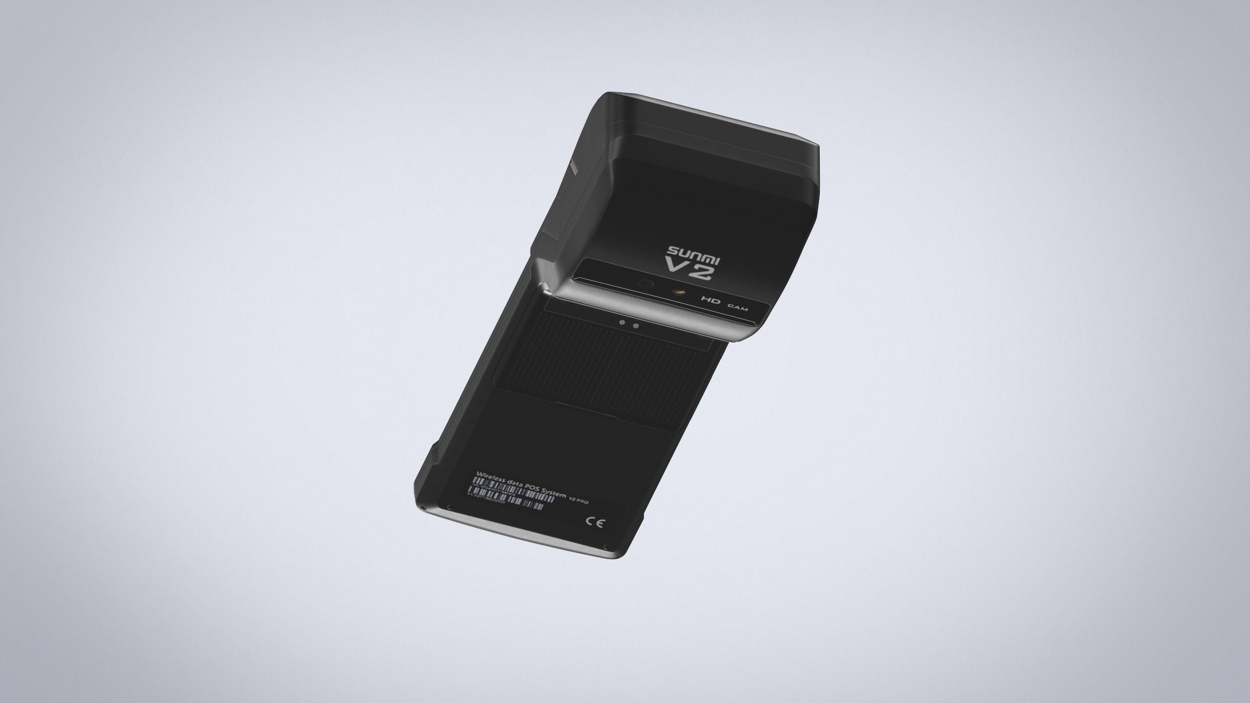 Card terminal POS sunmi v2 display  HD 3D model Low-poly 3D model_12