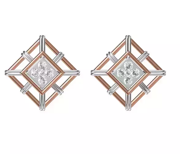 Women Diamond Earrings STL FBX JCD Details