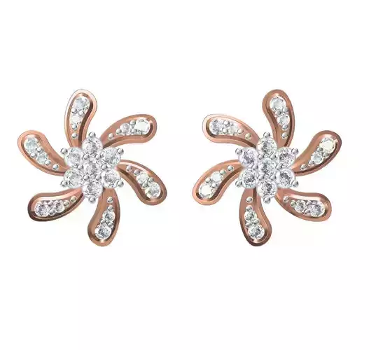 Women Diamond Earrings STL FBX JCD Details