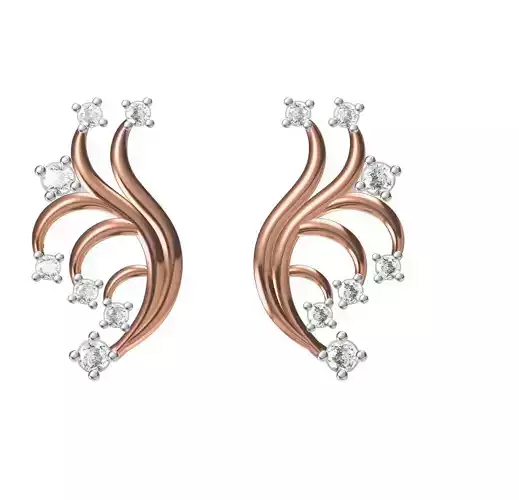 Women Diamond Earrings STL FBX JCD Details