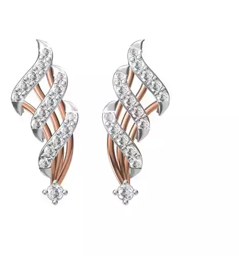 Women Diamond Earrings STL FBX JCD Details