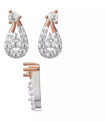 Women Diamond Earrings STL FBX JCD Details