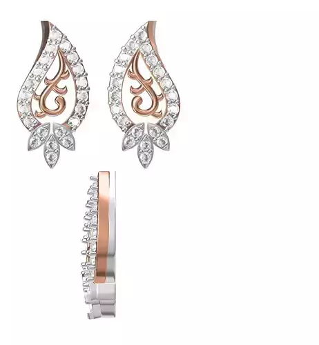 Women Diamond Earrings STL FBX JCD Details