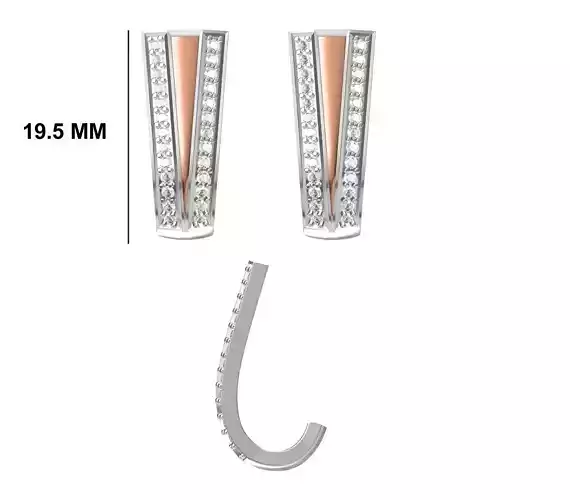 Women Diamond Earrings STL FBX JCD Details