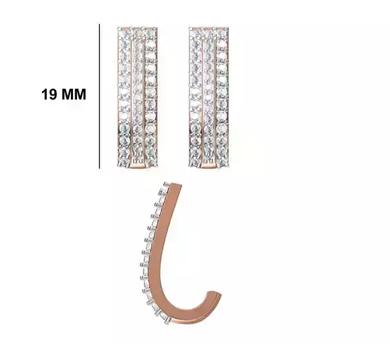 Women Diamond Earrings STL FBX JCD Details