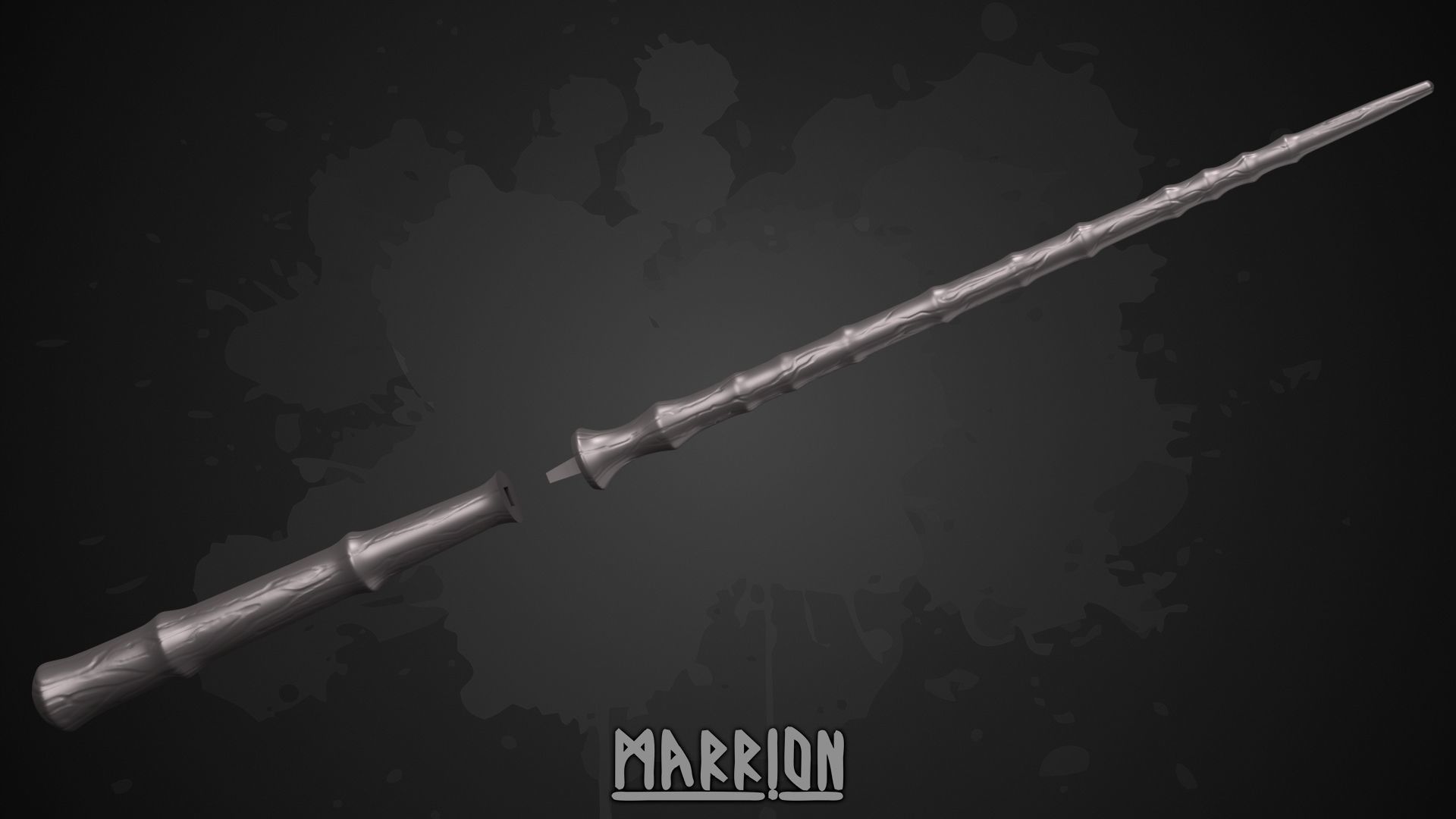 Ringed wand from Hogwarts Legacy 3D print model_4