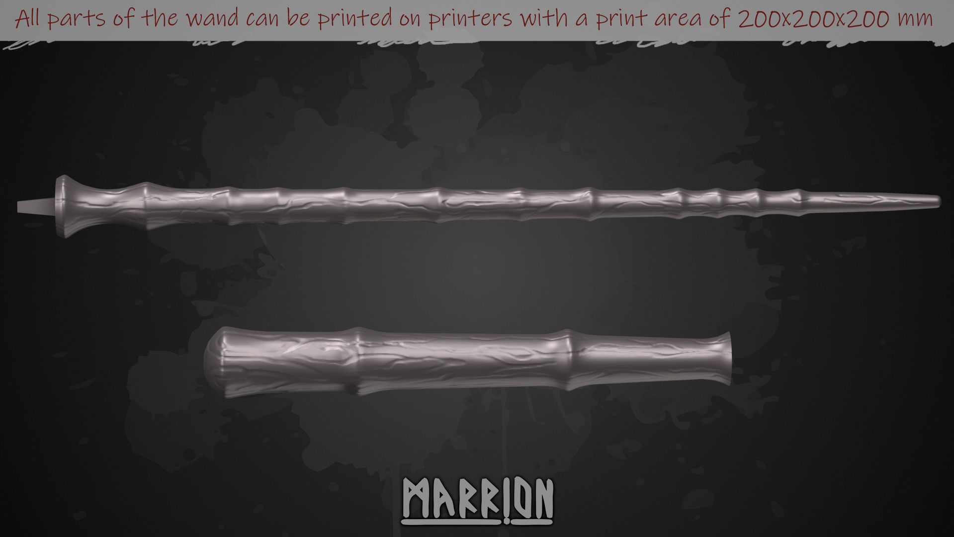 Ringed wand from Hogwarts Legacy 3D print model_1