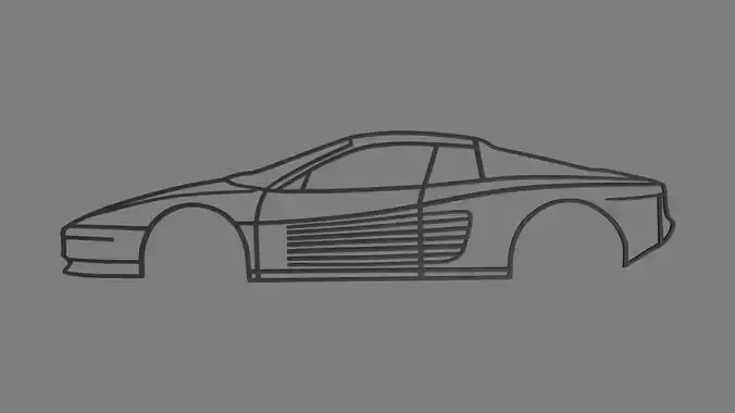 Ferrari Testarossa Wall Silhouette