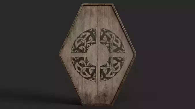 Slavic diamond-shaped shield painted ring rune symbol