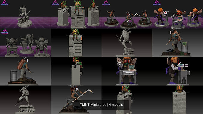 TMNT Miniatures 3D Model Collection