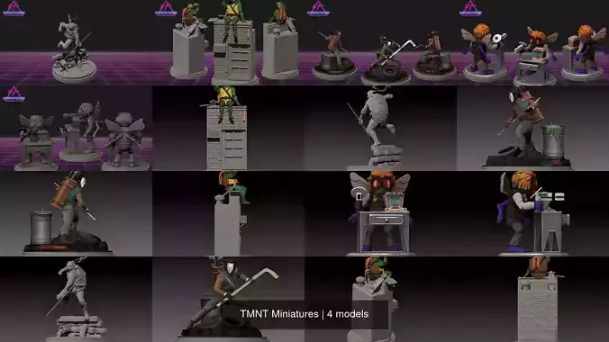 TMNT Miniatures 3D Model Collection