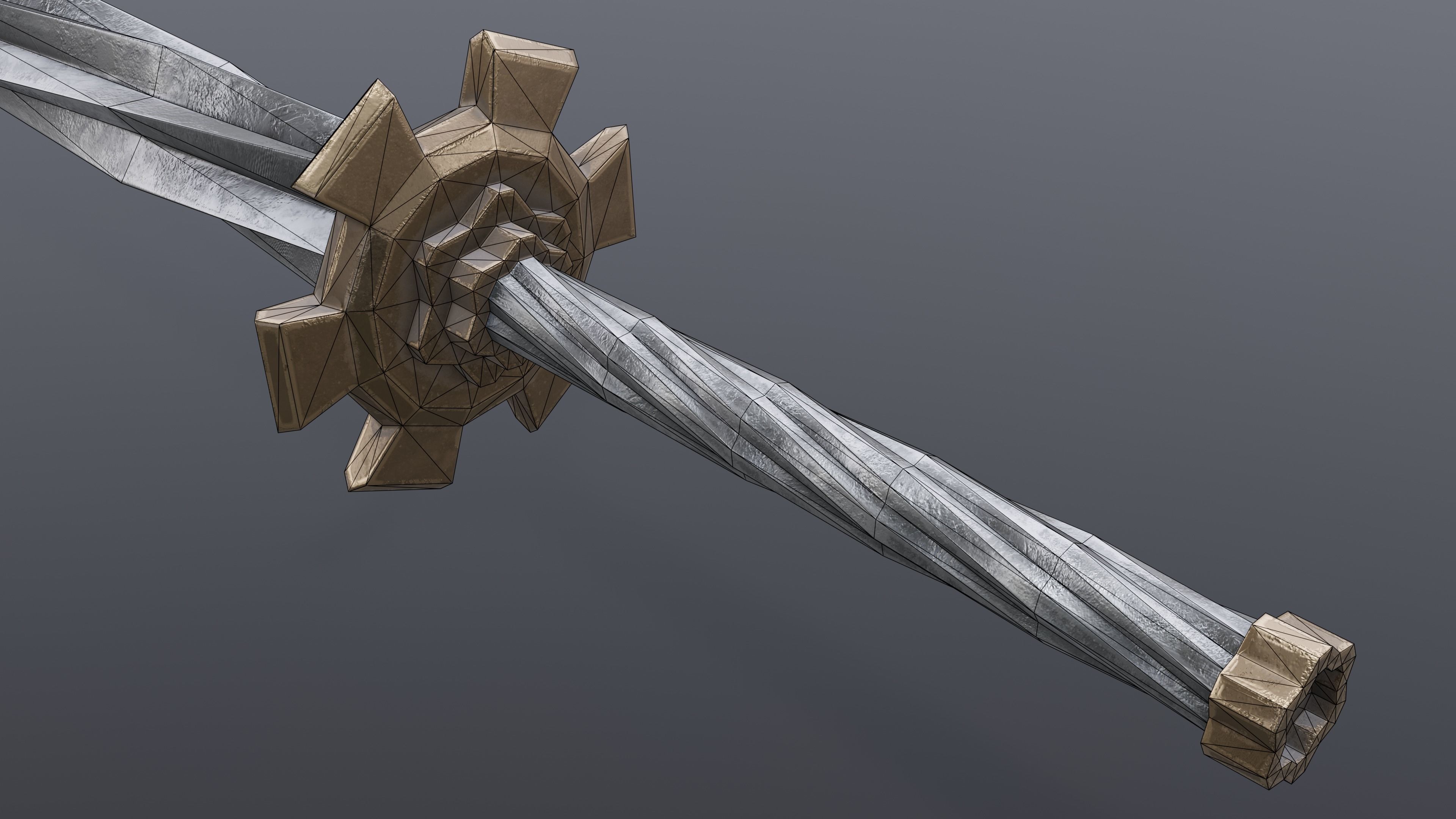 Sword 15 Low-poly 3D model_7