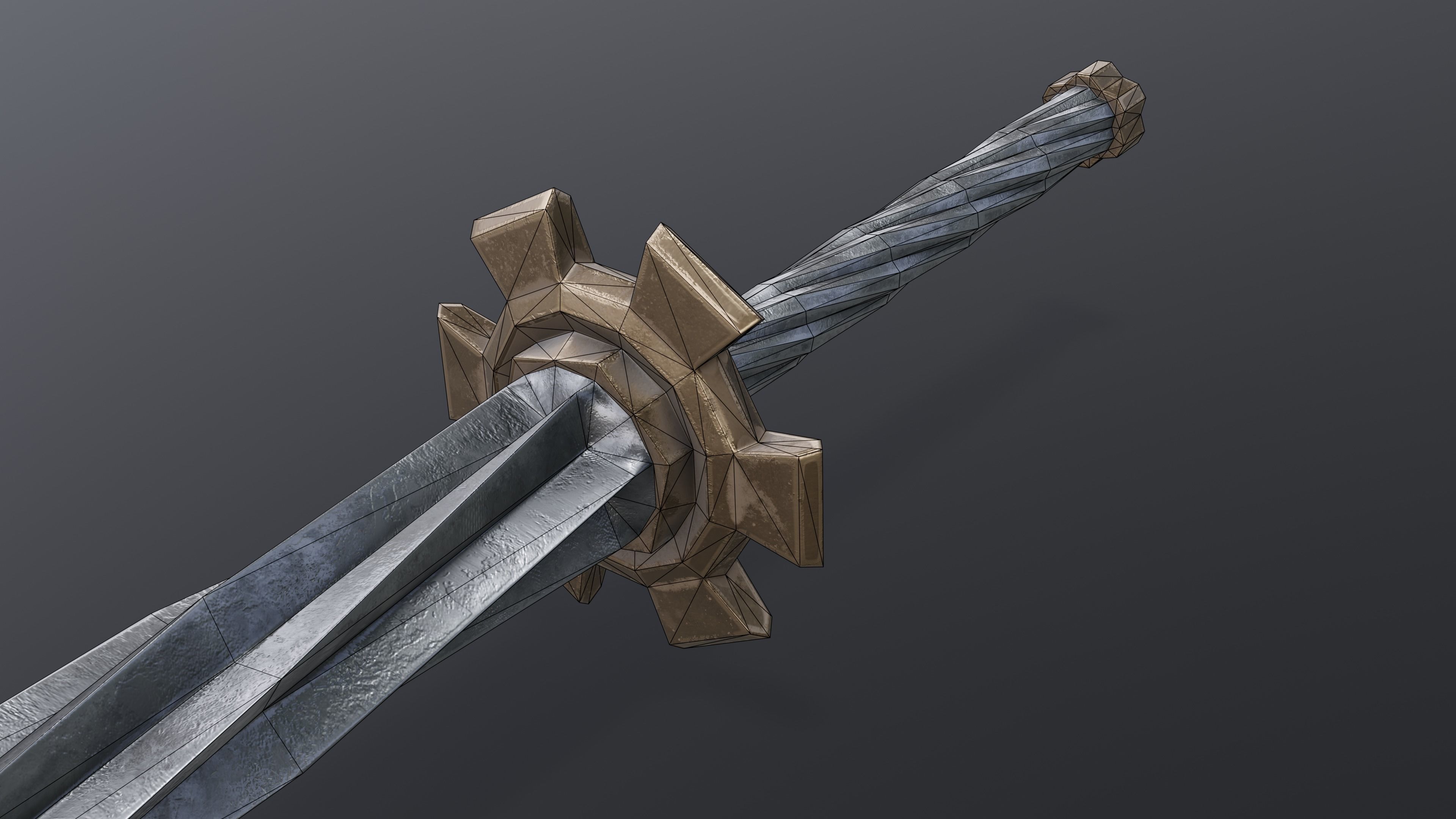 Sword 15 Low-poly 3D model_6