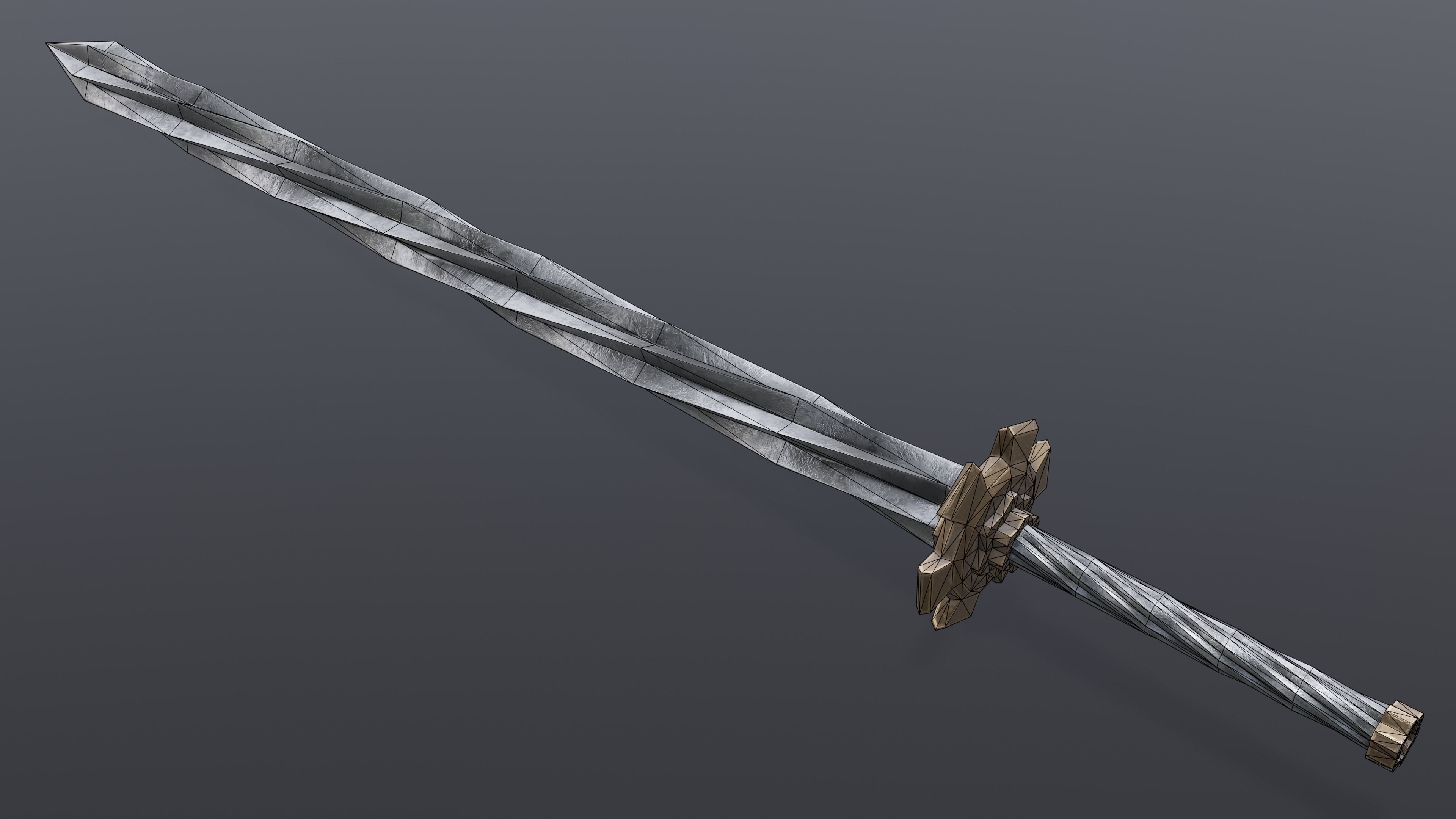 Sword 15 Low-poly 3D model_5