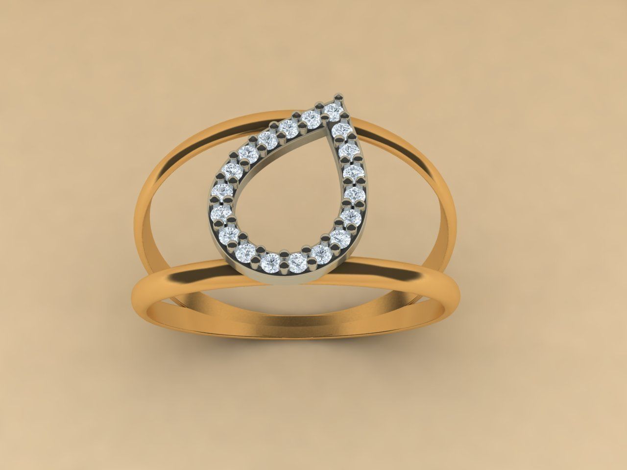 teardrop ring 006 3D print model_4