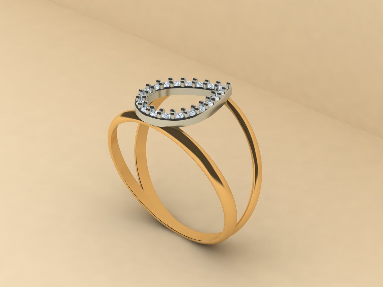 teardrop ring 006 3D print model_5
