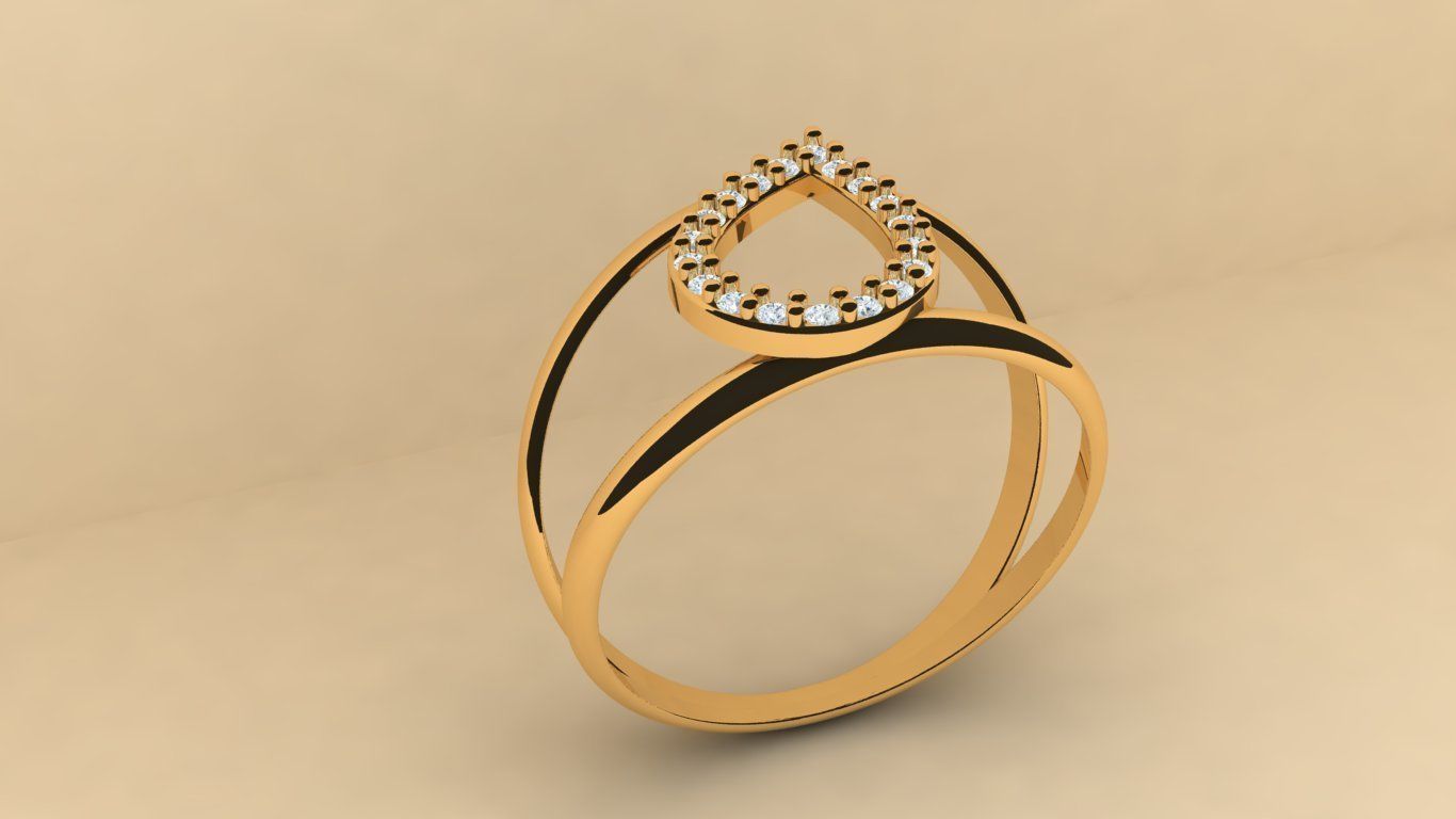 teardrop ring 006 3D print model_2