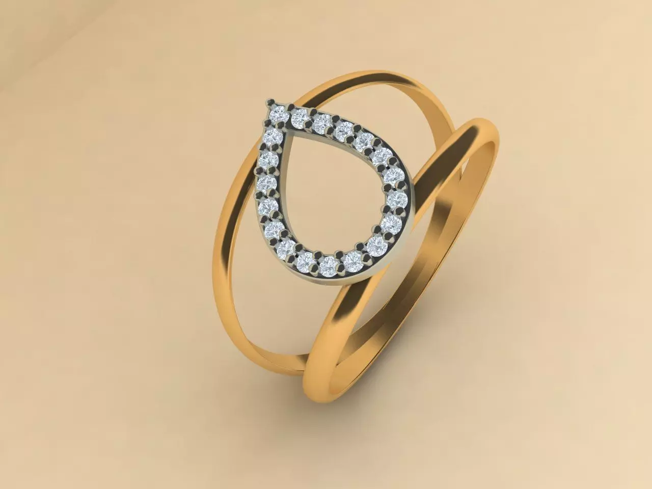 teardrop ring 006 3D print model_0