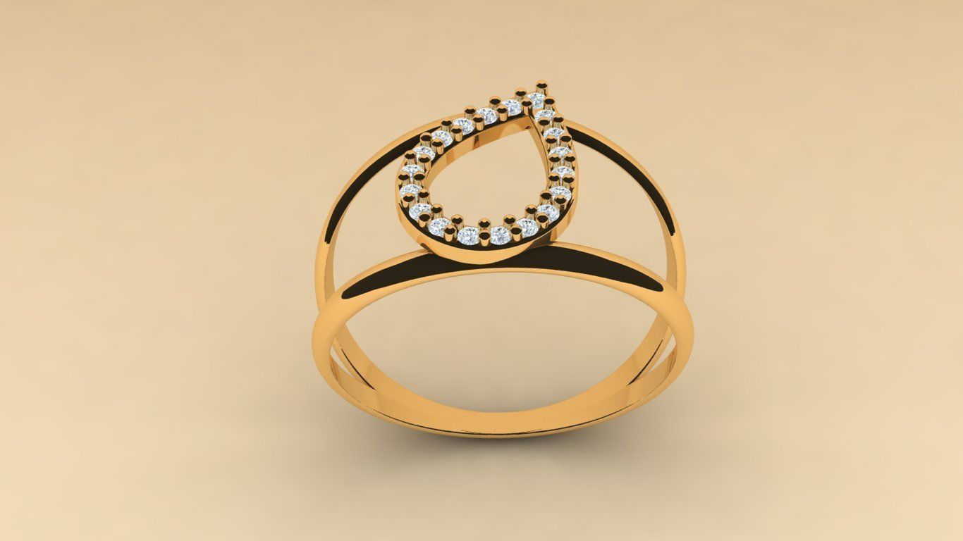 teardrop ring 006 3D print model_1