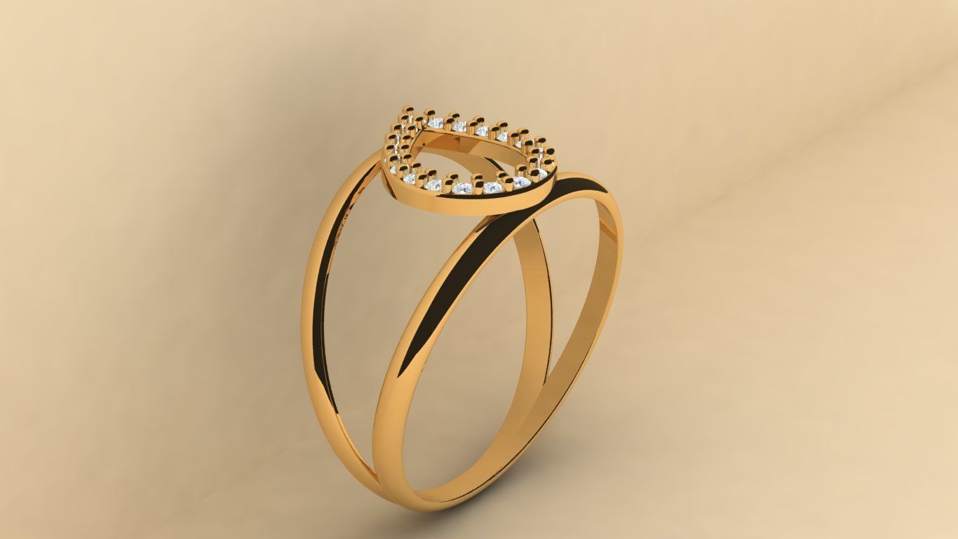 teardrop ring 006 3D print model_3