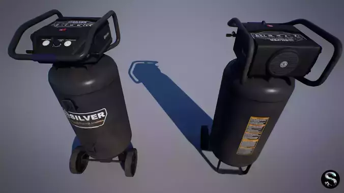 AirCompressor Low-poly 3D model