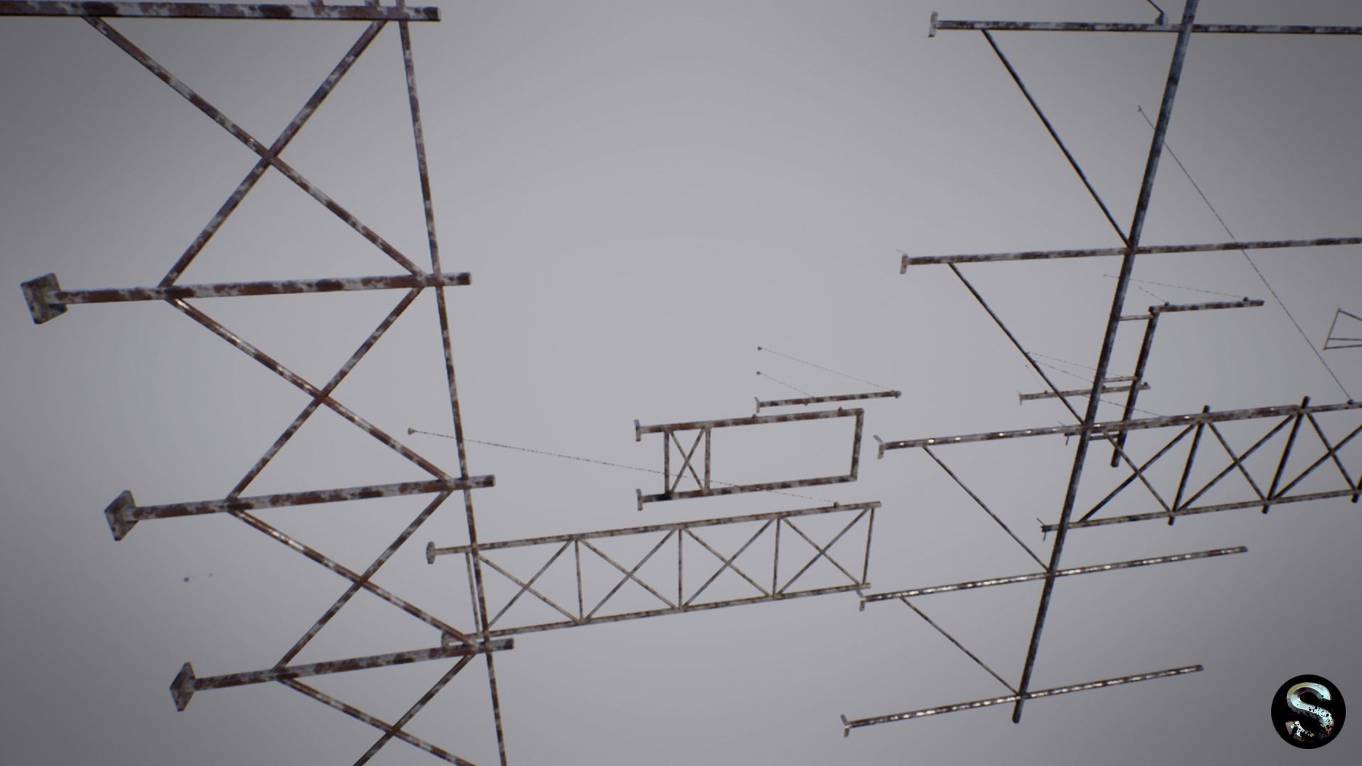 Billboards Low-poly 3D model_5