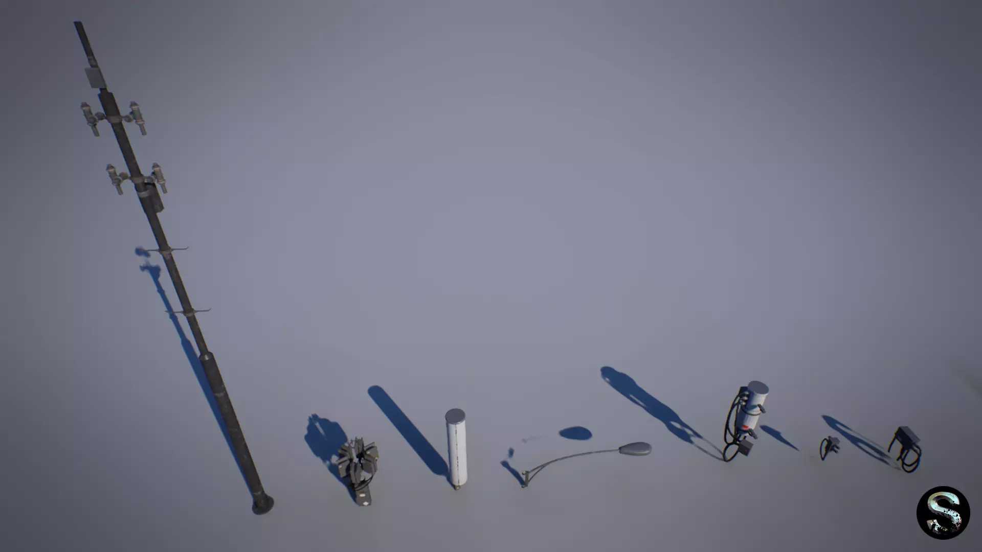 Electric Pole Low-poly 3D model