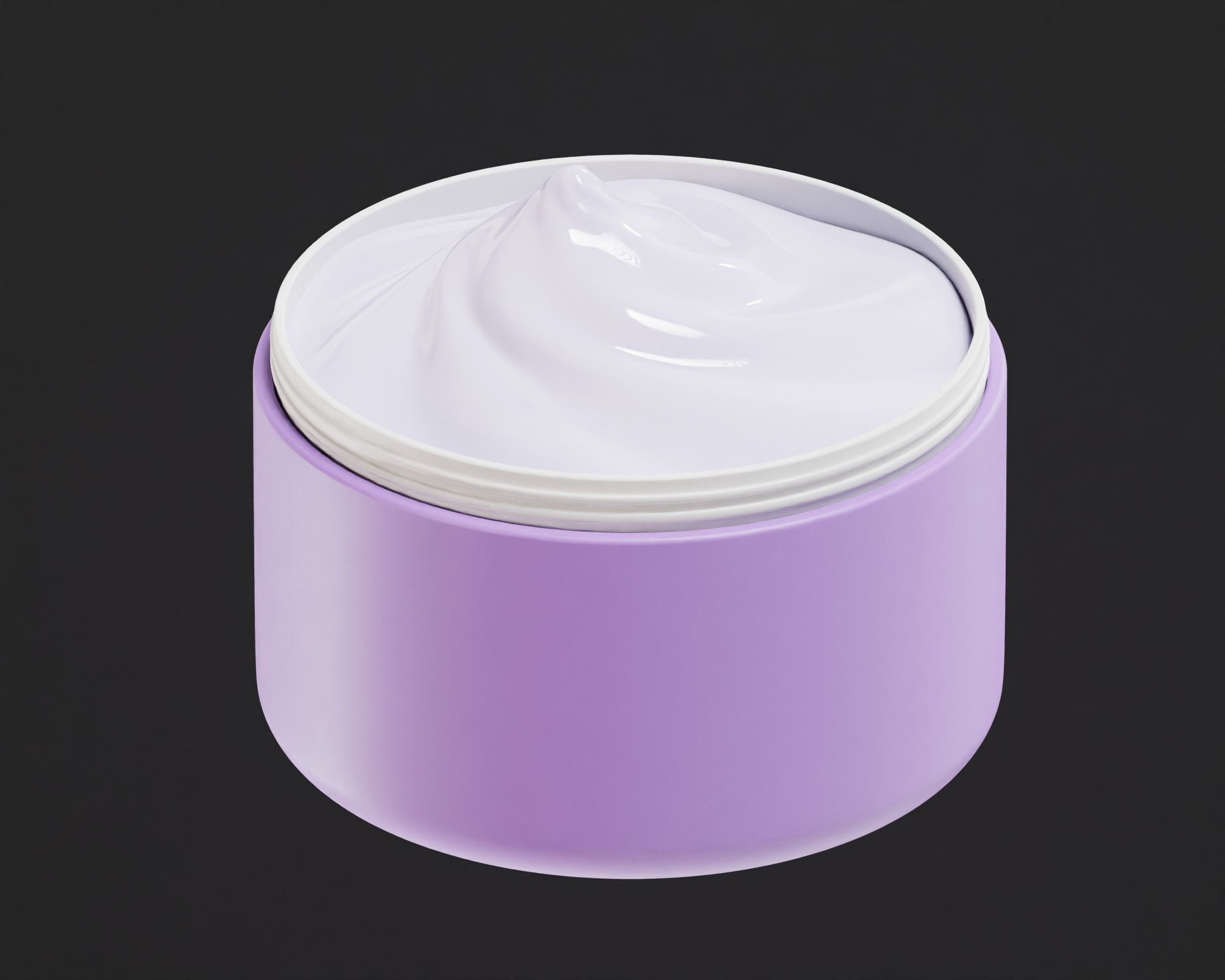 Cosmetics cream jar Low-poly 3D model_3
